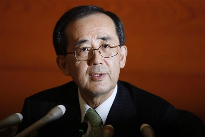 Bank of Japan Governor Masaaki Shirakawa speaks during a news conference at its headquarters in Tokyo