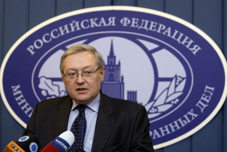 Russia&#039;s Deputy Foreign Minister Sergei Ryabkov speaks during a news briefing in Moscow