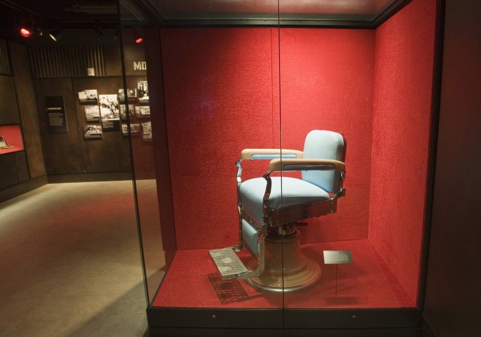 The barber chair, in which mobster Anastasia was assassinated, is displayed in The Mob Museum in Las Vegas
