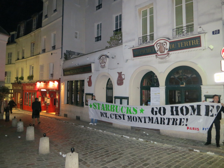 Protests Against Starbucks In Montmartre