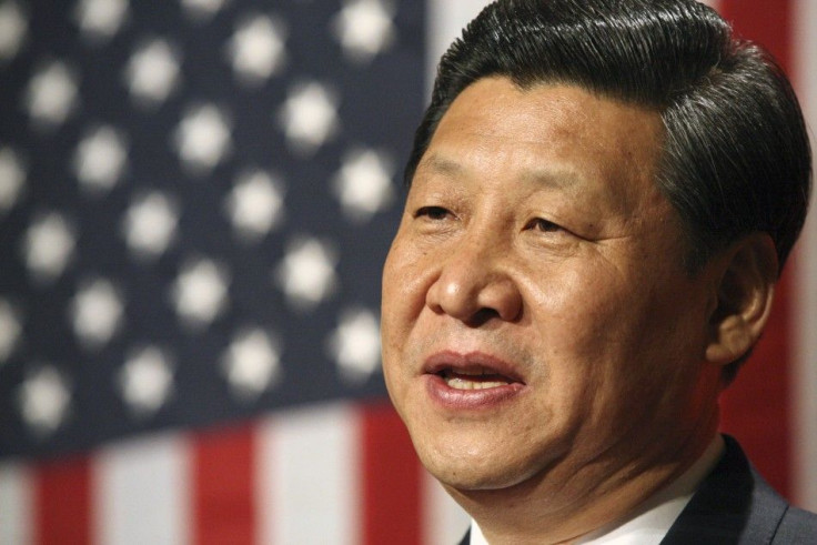 China Vice President Xi speaks during state dinner at Iowa State Capital in Des Moines.