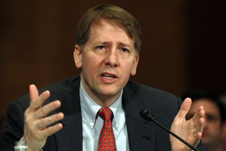 Richard Cordray testifies before a Senate Banking, Housing and Urban Affairs Committee hearing on Capitol Hill in Washington