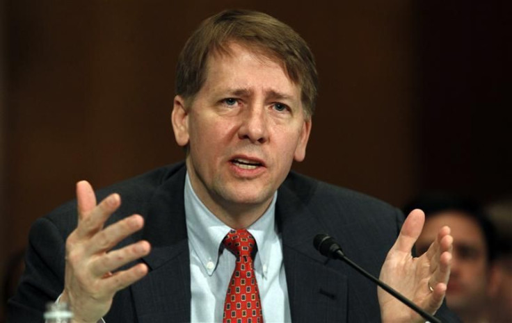 Richard Cordray testifies before a Senate Banking, Housing and Urban Affairs Committee hearing on Capitol Hill in Washington