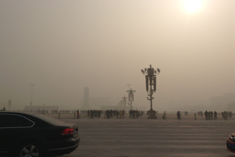 Air Pollution In Tiananmen Square, China