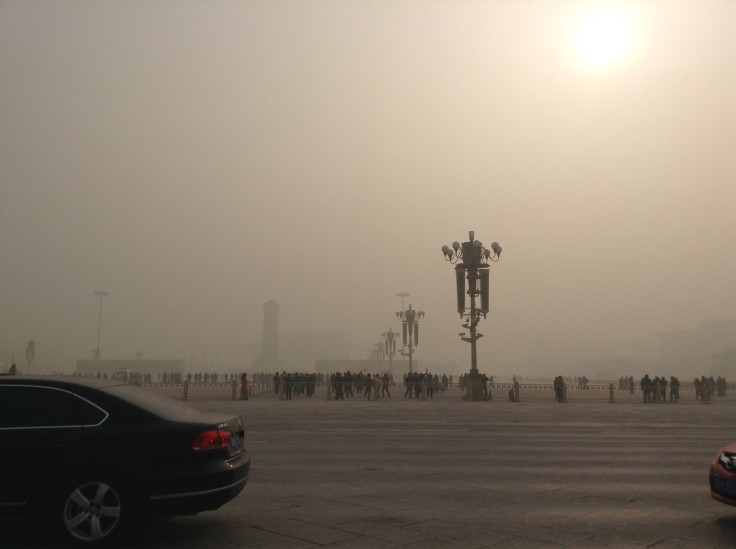 Air Pollution In Tiananmen Square, China