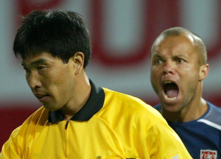 USA&#039;S STEWART SHOUTS AFTER CHINESE REFEREE LU JUN DISALLOWS A USA GOAL IN WORLD CUP FINALS ...