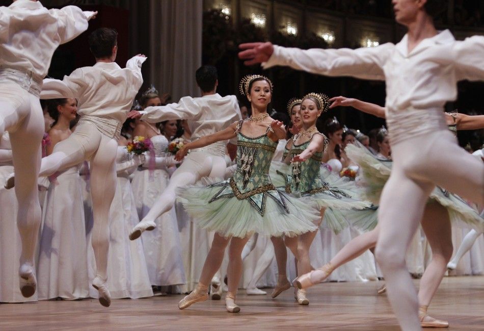 Dancers of the state opera ballet perform during the opening ceremony of the traditional Opernball in Vienna