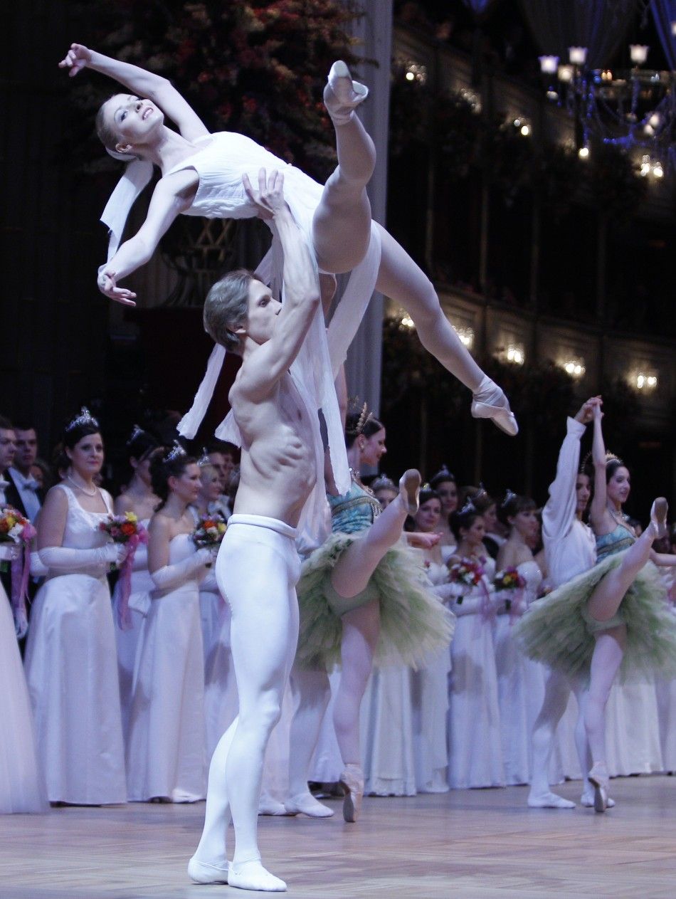 Dancers of the state opera ballet perform during the opening ceremony of the traditional Opera Ball Opernball in Vienna