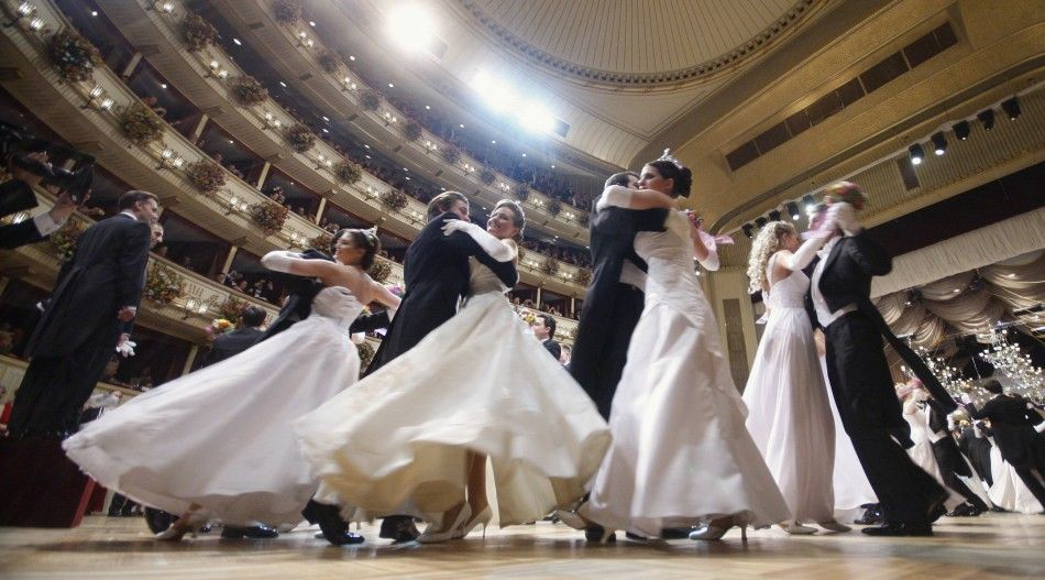  Dancers of the Young Ladies and Gentlemens Committee perform during the opening ceremony at the traditional Opera Ball in Vienna