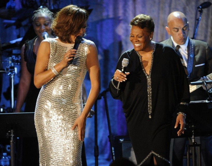 Whitney Houston and Dionne Warwick perform at the Pre-Grammy Gala & Salute to Industry Icons with Clive Davis in Beverly Hills, California