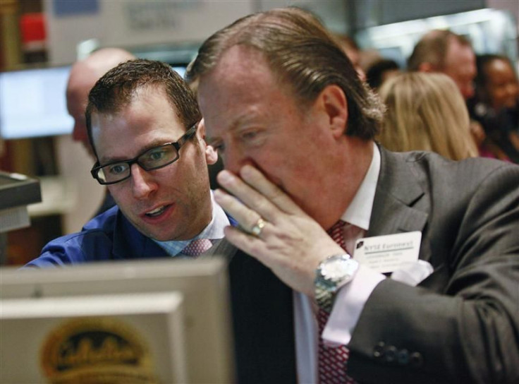 Traders work on floor of New York Stock Exchange