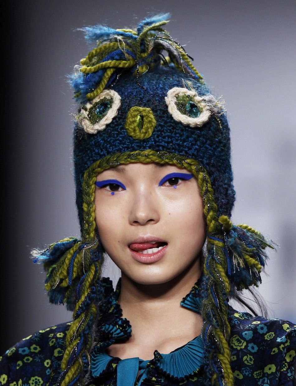 A model presents a creation from the Anna Sui FallWinter 2012 collection during New York Fashion Week February 15, 2012. 