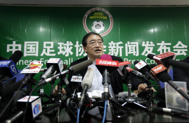 Wei Di, the new head of Chinese Football Association (CFA), speaks at his first news conference in Beijing on Feb. 2, 2010.