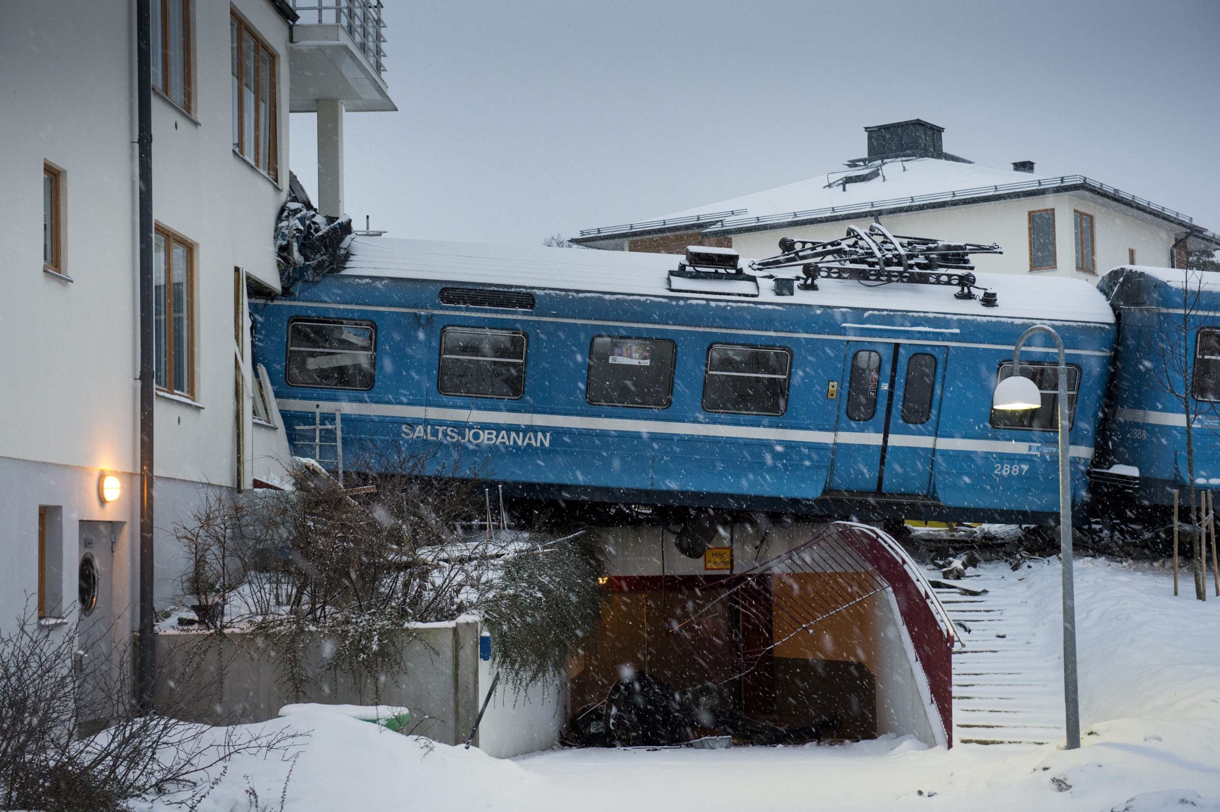 Swedish Woman Steals Passenger Train, Crash Lands In A HousePhotos