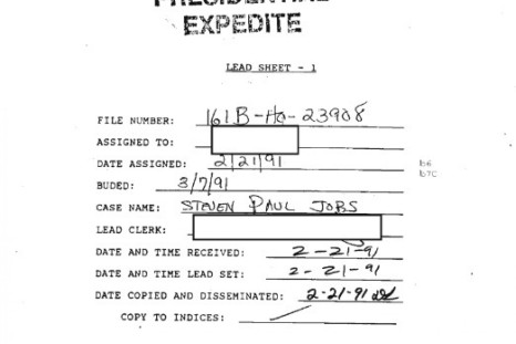 FBI file on Steve Jobs