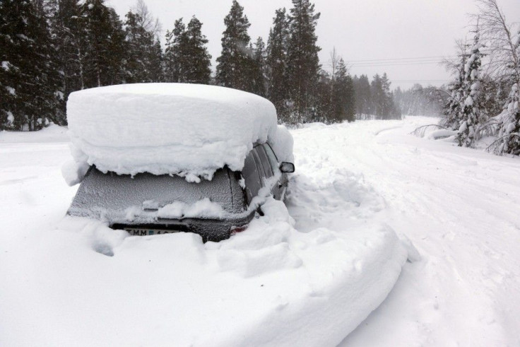 Peter Skyllberg's snow-covered car, discovered in Northern Sweden.