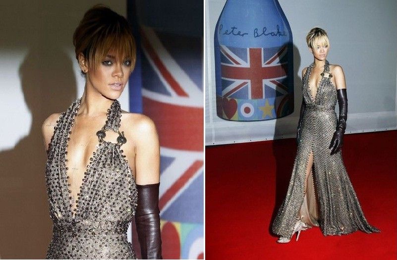 Rihanna arrives for the BRIT Music Awards at the O2 Arena in London February 21, 2012.
