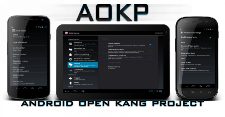 AOKP (Android Open Kang Project) custom ROM “JB-MR1 Build 1,” based on Android 4.2.1 Jelly Bean