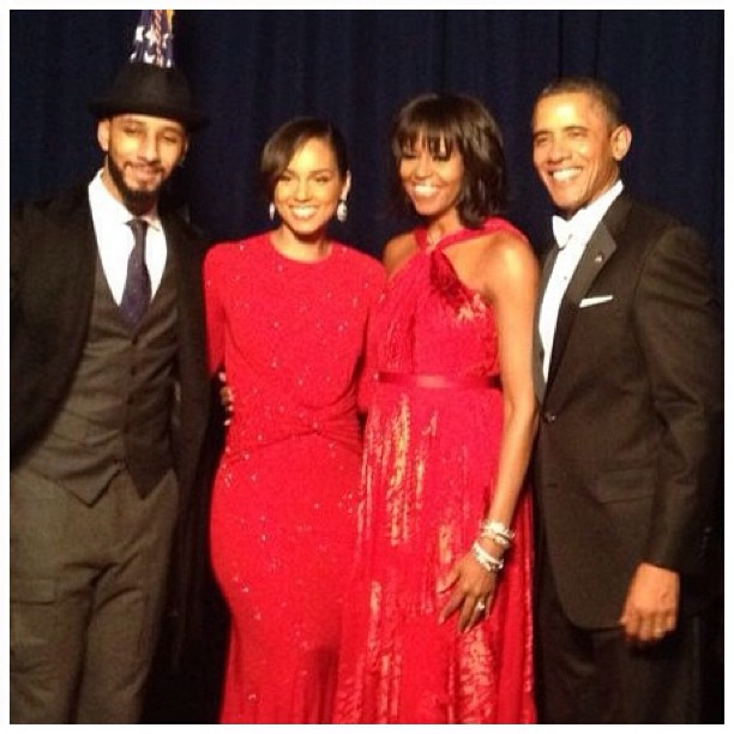 The Obamas, Swizz Beatz, and Alicia Keys