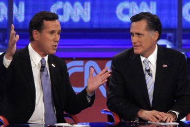 Rick Santorum and Mitt Romney