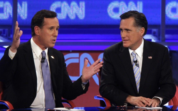 Rick Santorum and Mitt Romney