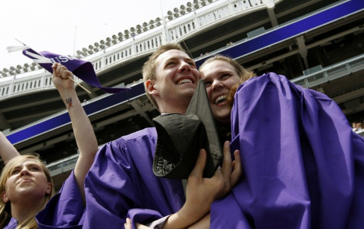 New York University graduates celebrate at 2009 commencement at Yankee Stadium in New York