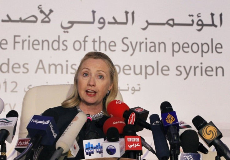 U.S. Secretary of State Hillary Clinton speaks at the Friends of Syria Conference in Tunis
