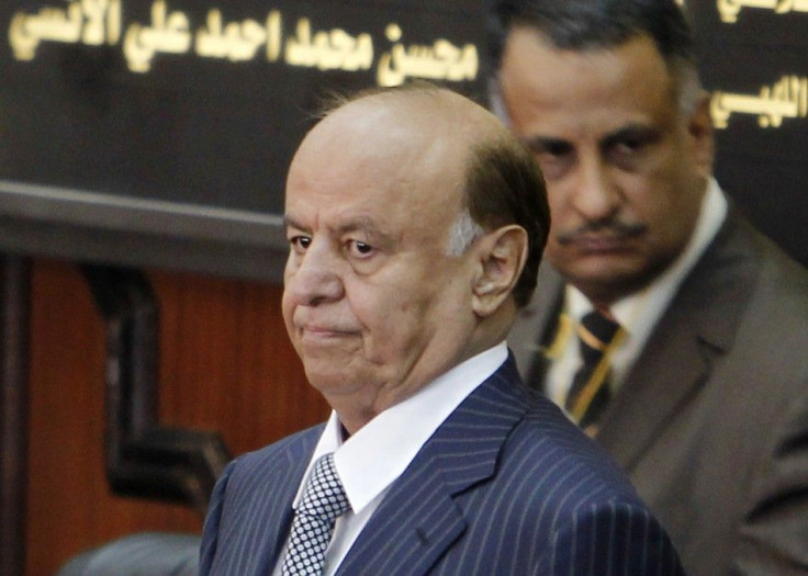 Yemen's newly elected president Abd-Rabbu Mansour Hadi looks on before taking oath at the parliament in Sanaa