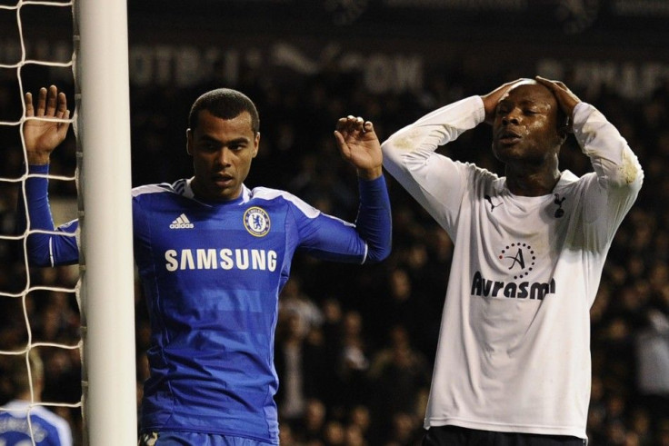 Chelsea&#039;s Ashley Cole, shown here with Tottenham&#039;s William Gallas, could be tempted by a summer switch to Barcelona