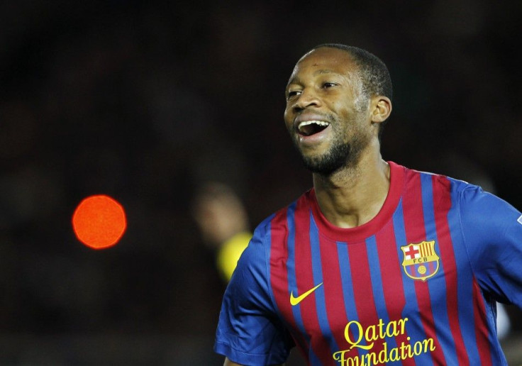 Barcelona's Seydou Keita, reportedly a target for Liverpool, celebrates after scoring in the Club World Cup in Japan