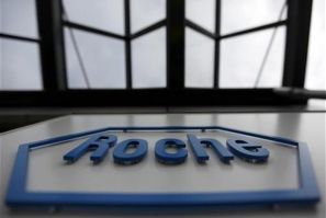 The logo of the Swiss drugmaker Roche is seen on a factory in Burgdorf