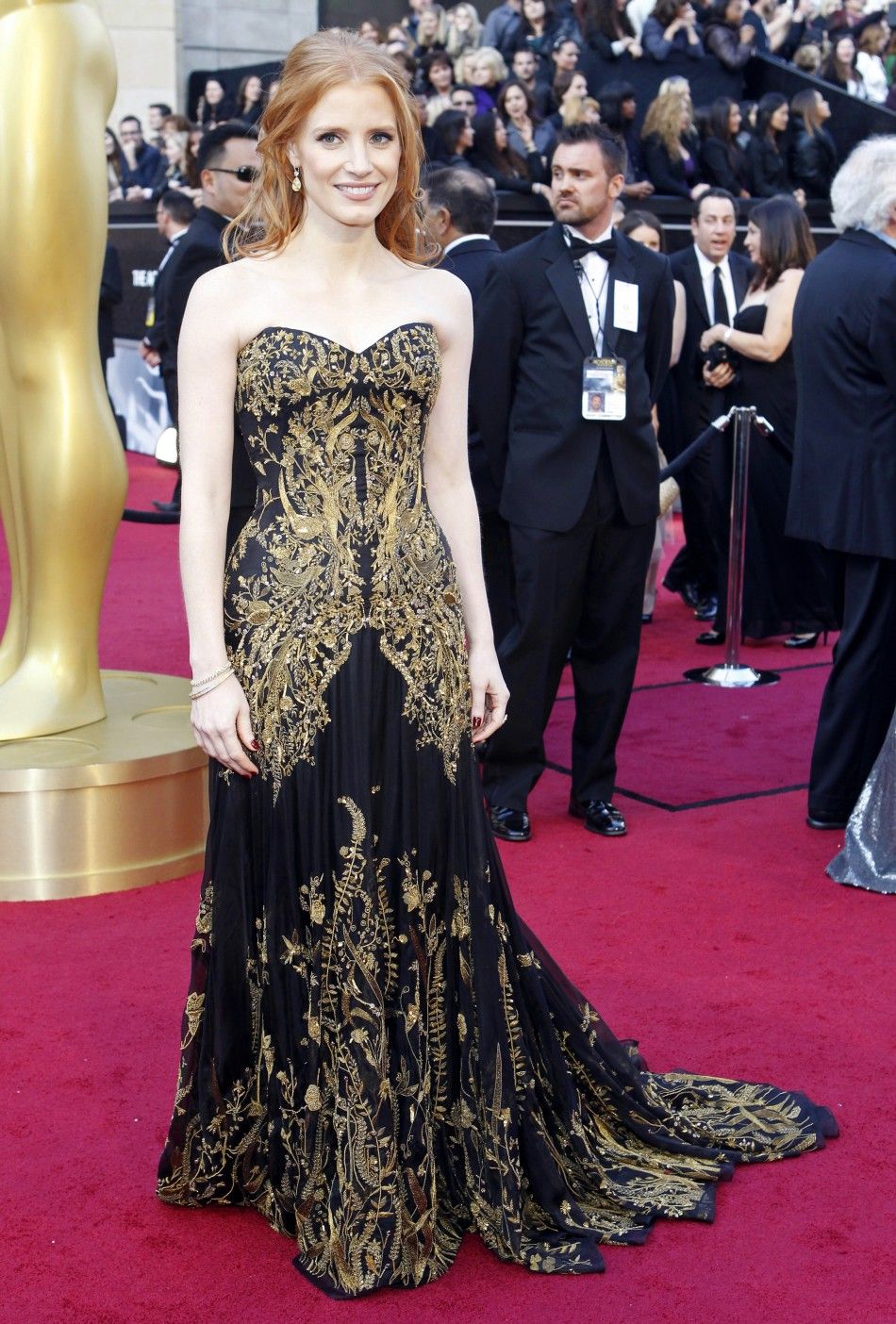 Jessica Chastain, best supporting actress nominee for her role in quotThe Helpquot, arrives at the 84th Academy Awards in Hollywood, California February 26, 2012.