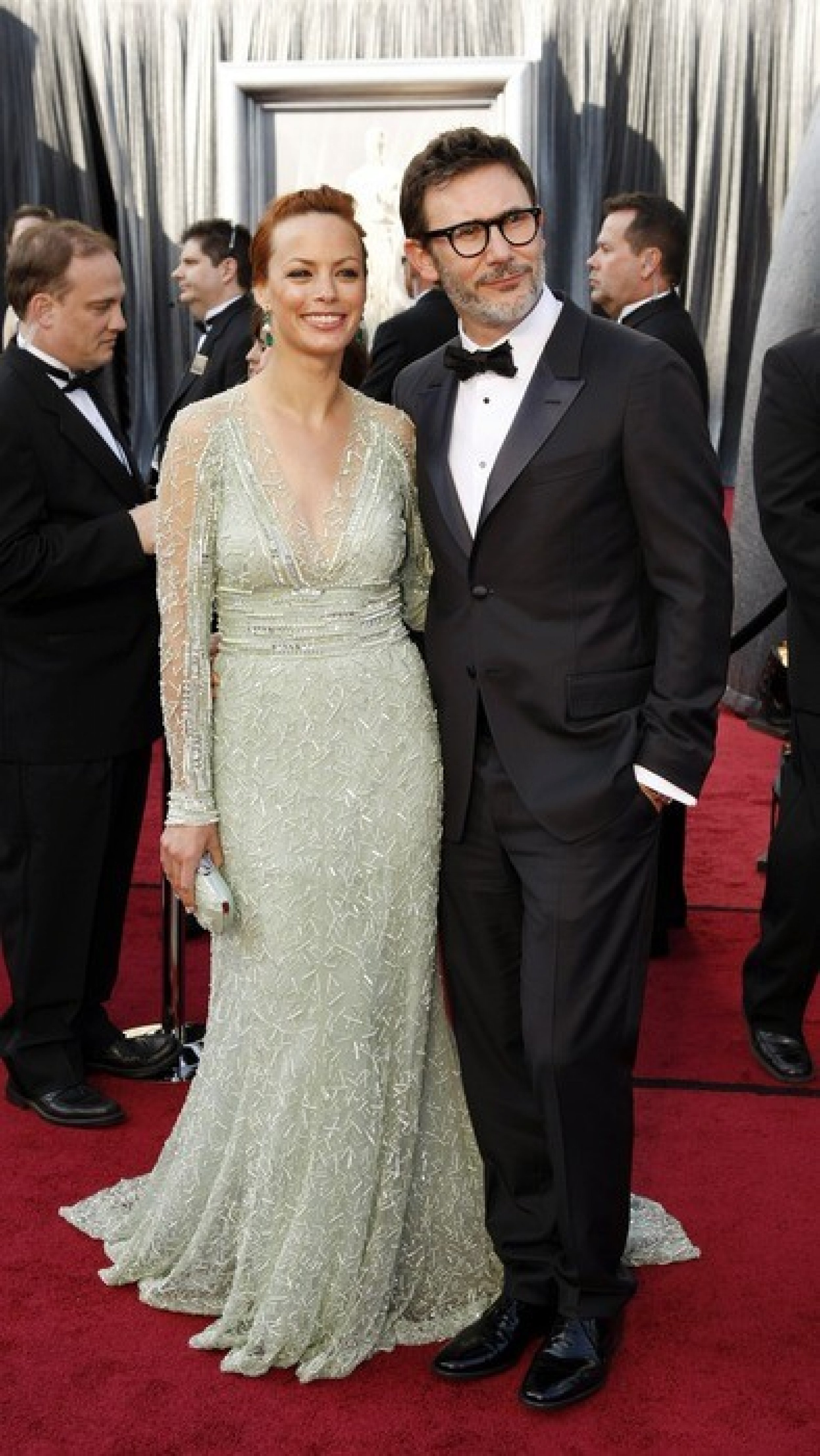 Berenice Bejo and Michel Hazanavicius arrive at the 84th Academy Awards.