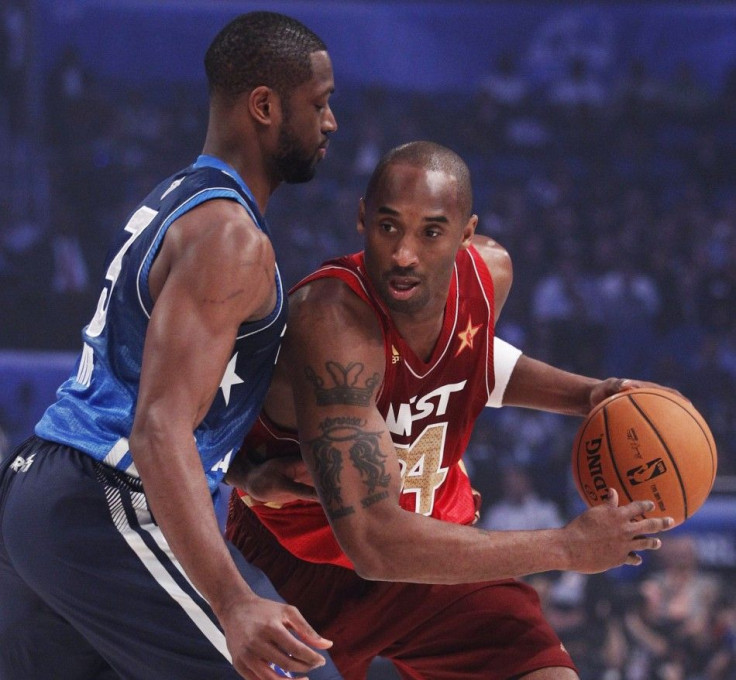 Dwayne Wade guards Kobe Bryant