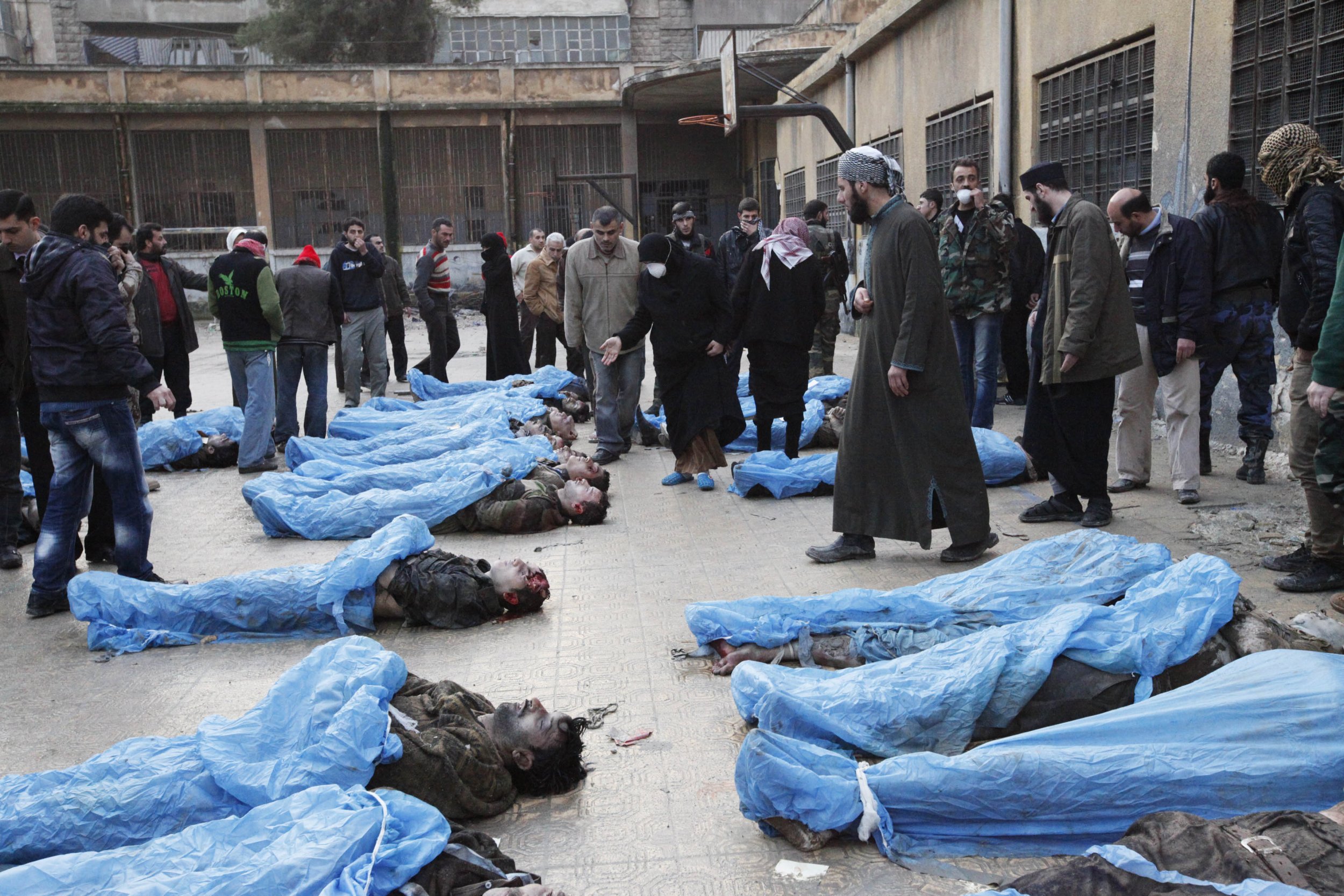 Washed up bodies in Aleppo, Syria