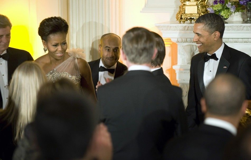 Michelle Obama039s Asymmetric Gown At Governor039s Dinner Outshines Oscar Red Carpet Looks