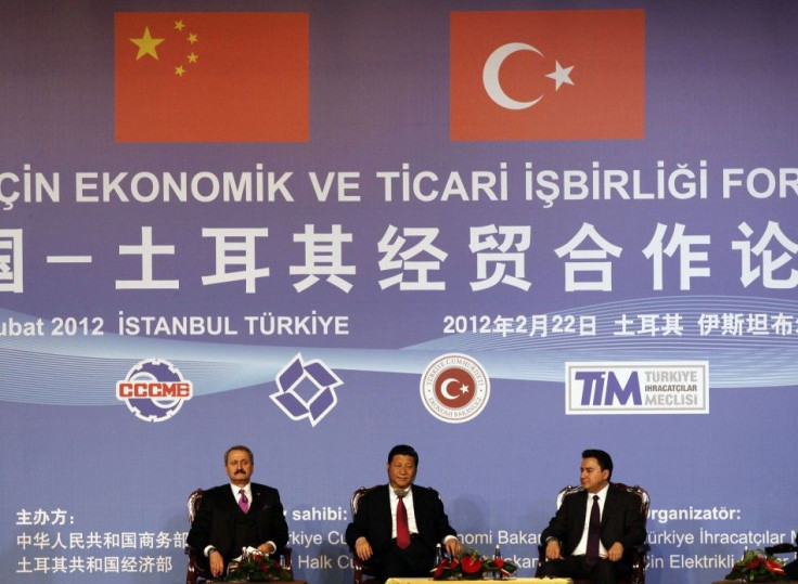 China&#039;s VP Xi, Turkey&#039;s Economy Minister Caglayan and Turkey&#039;s Deputy PM Babacan attend the Turkey-China Economic & Trade Cooperation Forum in Istanbul