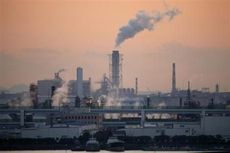 File Photo of factories at an industrial zone as seen from Haneda airport in Tokyo