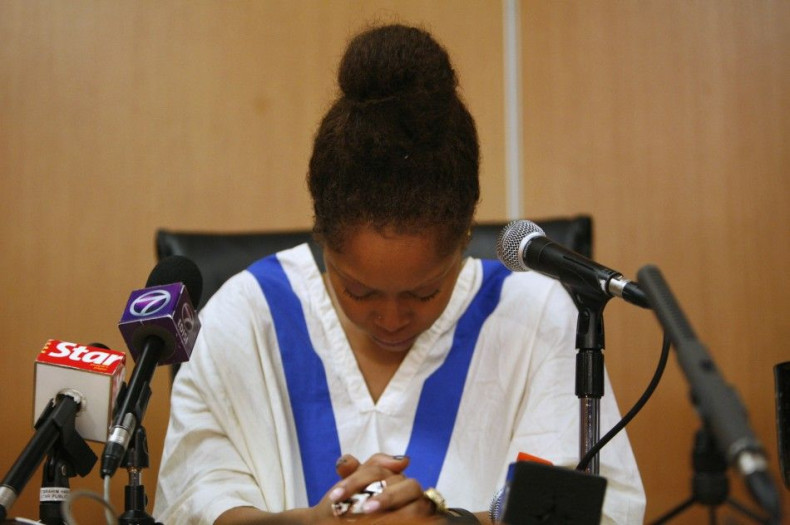 Badu cries during a news conference in Kuala Lumpur February 29, 2012