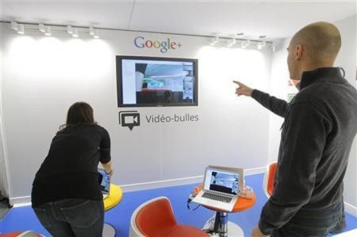 A video hangouts stand is pictured at the new headquarters of Google France before its official inauguration in Paris December 6, 2011.