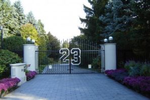 The gate leading to Jordan&#039;s house features the number 23 on it, which he wore for most of his NBA career.