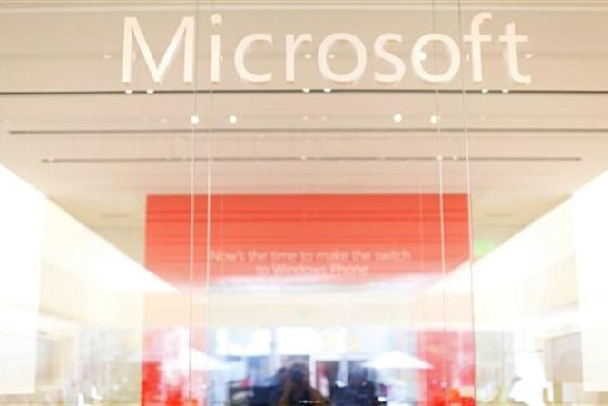 The interior of a Microsoft retail store is seen in San Diego