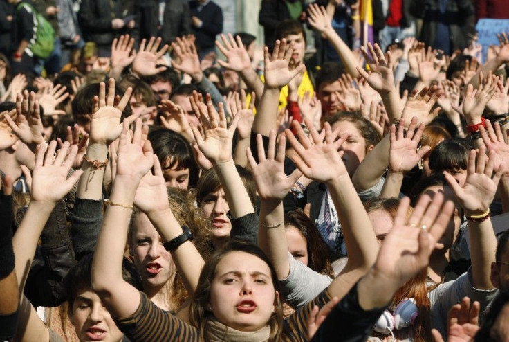 Protesters in Barcelona rallied against government austerity, which will be a vital component of future EU fiscal integration