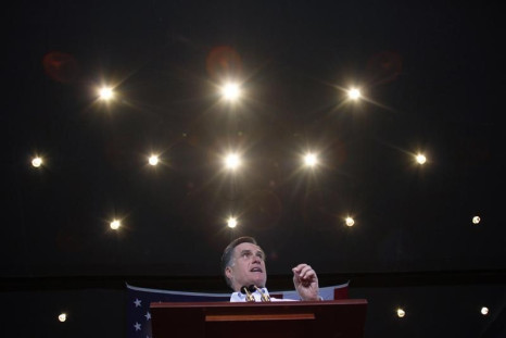 Republican presidential candidate and former Massachusetts Governor Mitt Romney speaks during a campaign event in Mesa