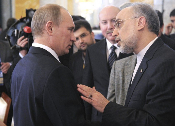 Russian PM Putin speak to Iran&#039;s Foreign Minister Salehi during a meeting of the Shanghai Cooperation Organisation in St. Petersburg