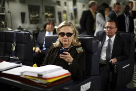 Clinton On Military Plane 