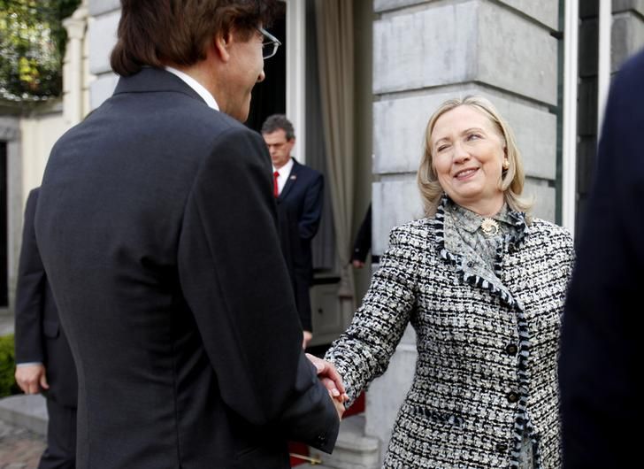Clinton in Belgium, April 18, 2012