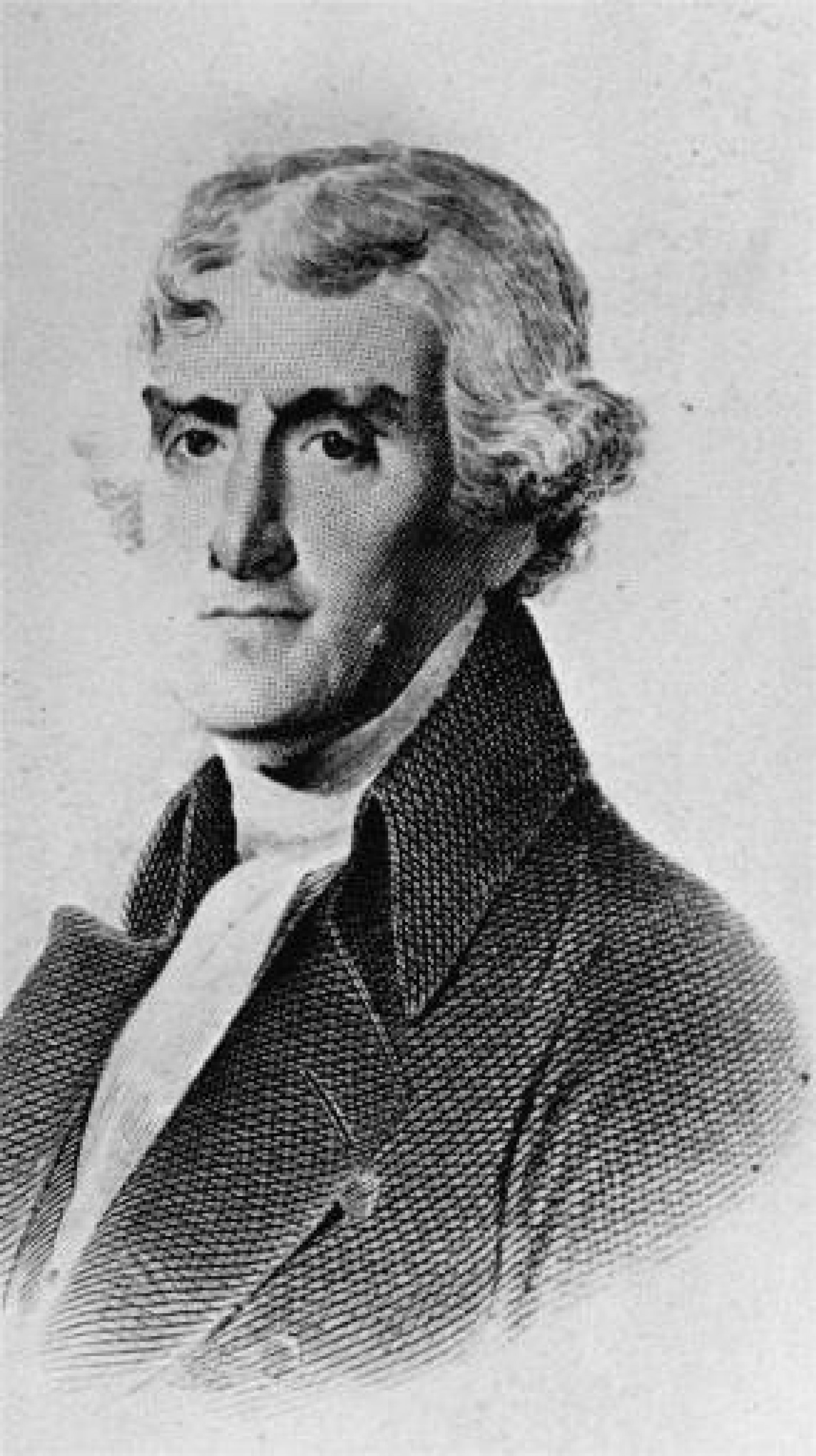 An undated portrait and engraving of Thomas Jefferson, the third president of the United States 1801-1809, author of the Declaration of Independence and apostle of agrarian democracy.