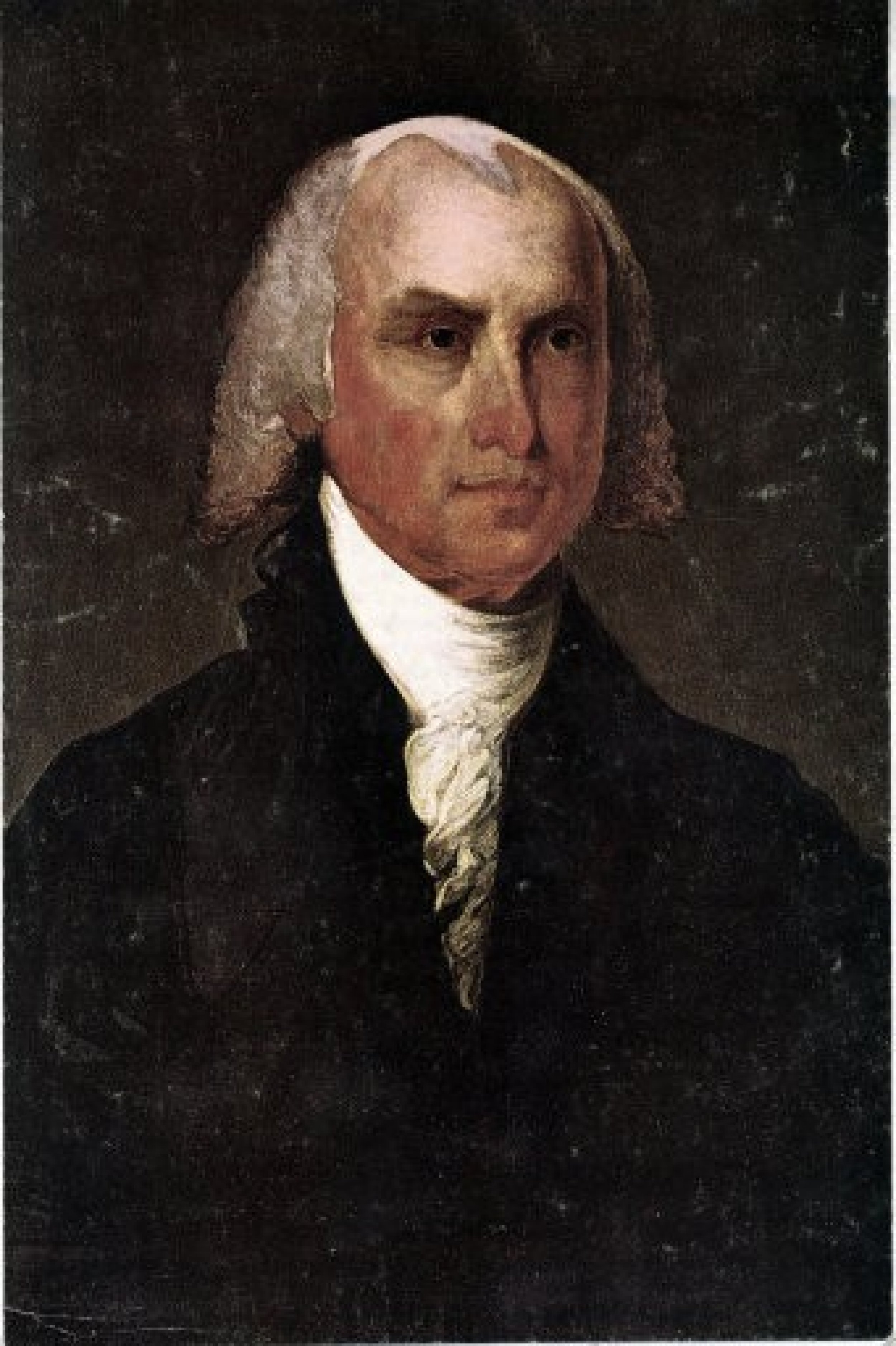 An undated photo of a portrait of U.S. President James Madison.  