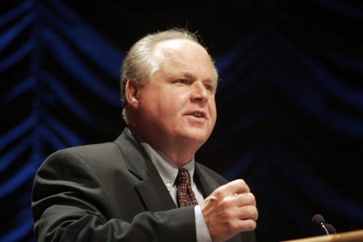 Radio show host Limbaugh speaks at a forum hosted by the Heritage Foundation in Washington